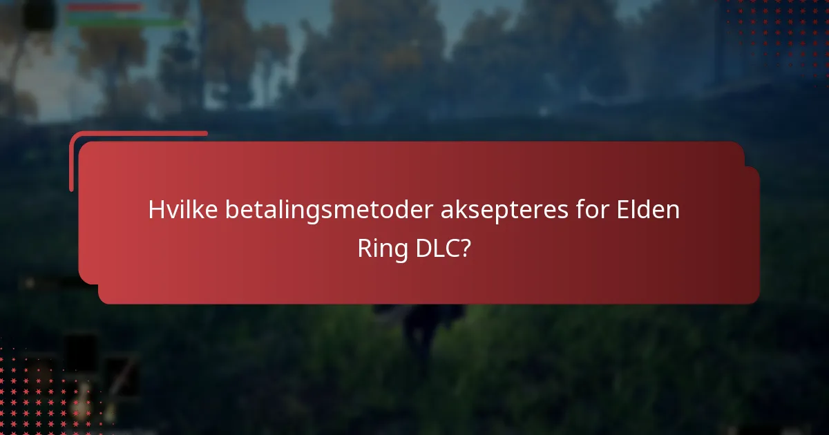 Hvilke betalingsmetoder aksepteres for Elden Ring DLC?